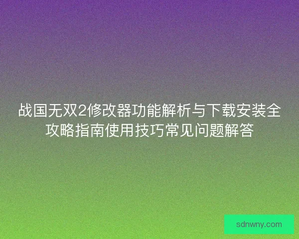 战国无双2修改器功能解析与下载安装全攻略指南使用技巧常见问题解答